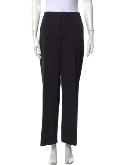 Pre-owned Michael Kors Virgin Wool Straight Leg Pants In Black