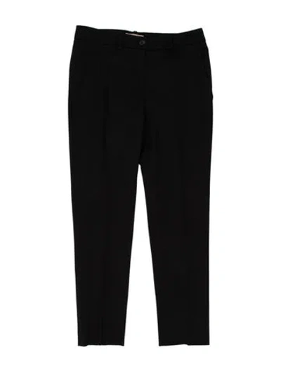 Pre-owned Michael Kors Virgin Wool Straight Leg Pants In Black