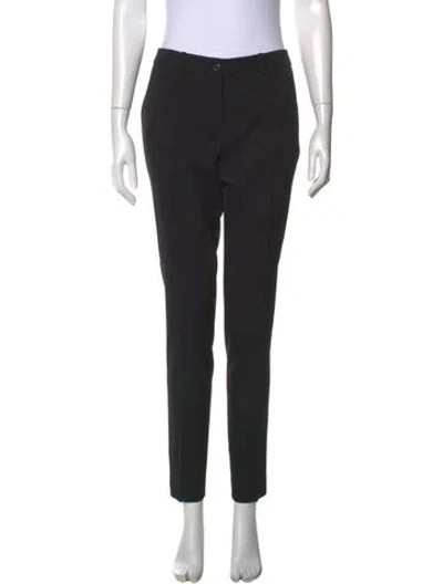 Pre-owned Michael Kors Virgin Wool Straight Leg Pants In Black