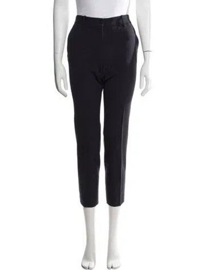 Pre-owned Michael Kors Virgin Wool Straight Leg Pants In Black