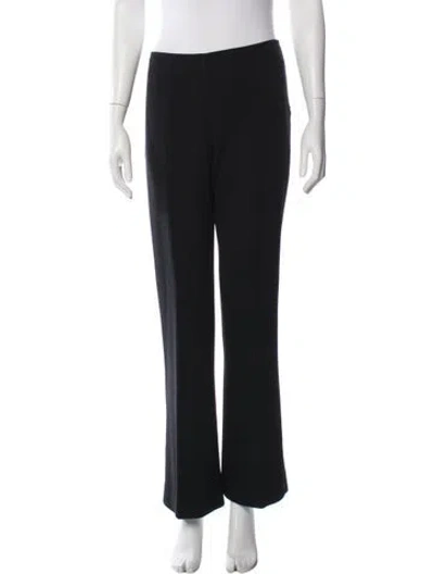 Pre-owned Michael Kors Virgin Wool Straight Leg Pants In Black