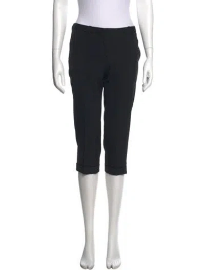 Pre-owned Michael Kors Virgin Wool Straight Leg Pants In Black