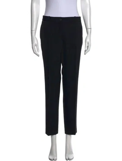 Pre-owned Michael Kors Virgin Wool Straight Leg Pants In Black