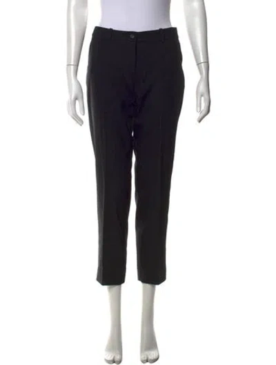 Pre-owned Michael Kors Virgin Wool Straight Leg Pants In Black
