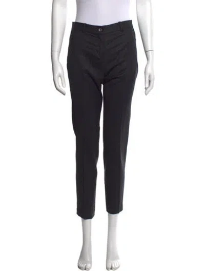Pre-owned Michael Kors Virgin Wool Straight Leg Pants In Black