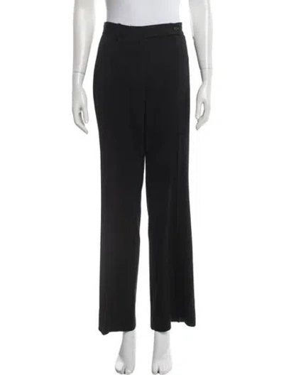 Pre-owned Michael Kors Virgin Wool Straight Leg Pants In Black