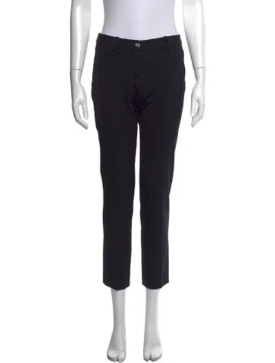 Pre-owned Michael Kors Virgin Wool Straight Leg Pants In Black
