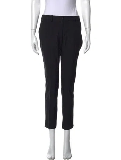 Pre-owned Michael Kors Virgin Wool Straight Leg Pants In Black