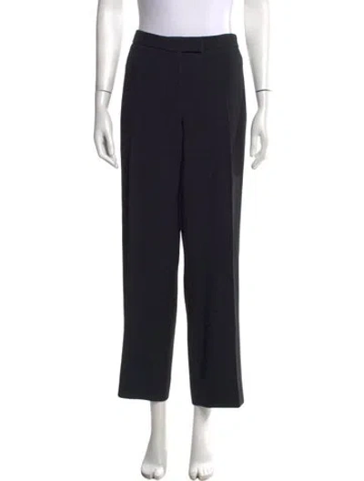 Pre-owned Michael Kors Virgin Wool Straight Leg Pants In Black