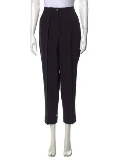 Pre-owned Michael Kors Virgin Wool Straight Leg Pants In Black