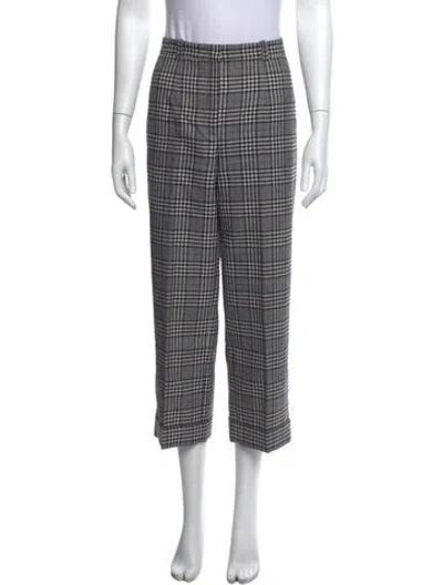 Pre-owned Michael Kors Virgin Wool Straight Leg Pants In Black