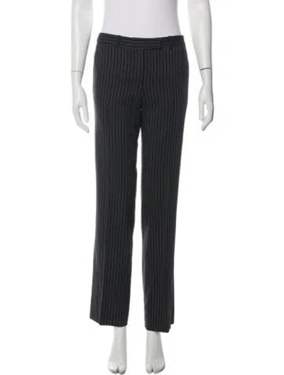 Pre-owned Michael Kors Virgin Wool Straight Leg Pants In Black