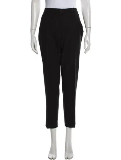 Pre-owned Michael Kors Virgin Wool Straight Leg Pants In Black