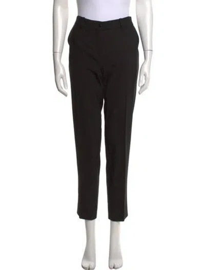 Pre-owned Michael Kors Virgin Wool Straight Leg Pants In Black