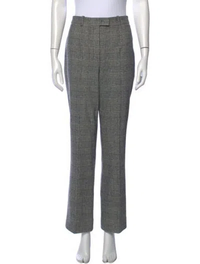 Pre-owned Michael Kors Virgin Wool Straight Leg Pants In Black