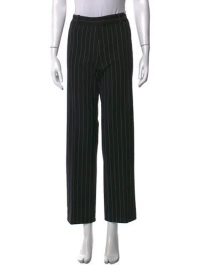 Pre-owned Michael Kors Virgin Wool Straight Leg Pants In Black
