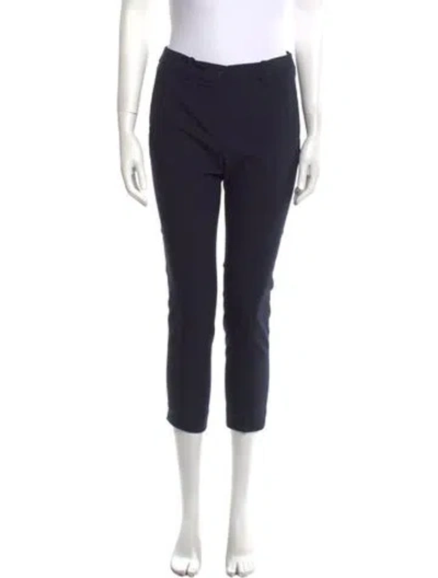 Pre-owned Michael Kors Virgin Wool Straight Leg Pants In Blue