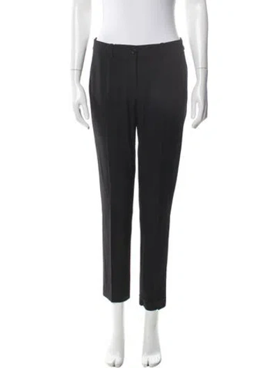 Pre-owned Michael Kors Virgin Wool Straight Leg Pants In Blue
