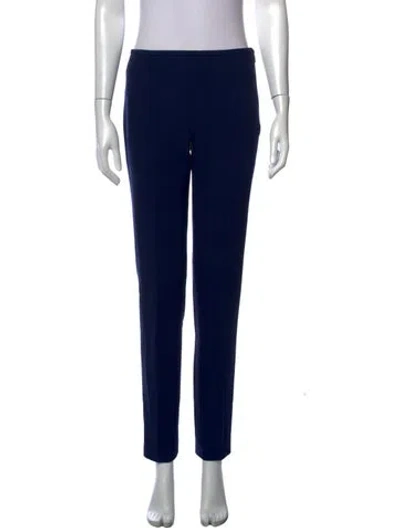 Pre-owned Michael Kors Virgin Wool Straight Leg Pants In Blue