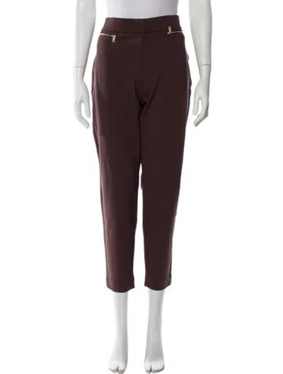 Pre-owned Michael Kors Virgin Wool Straight Leg Pants In Brown