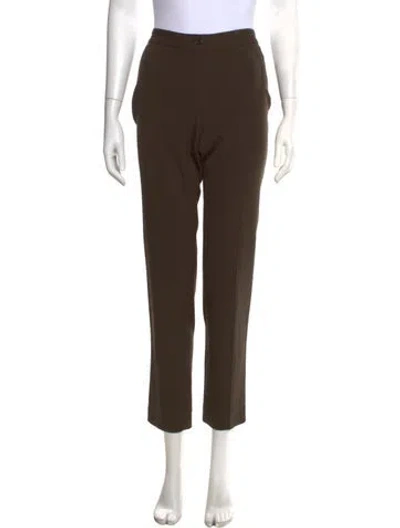 Pre-owned Michael Kors Virgin Wool Straight Leg Pants In Brown