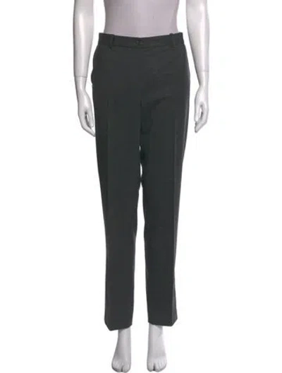 Pre-owned Michael Kors Virgin Wool Straight Leg Pants In Gray