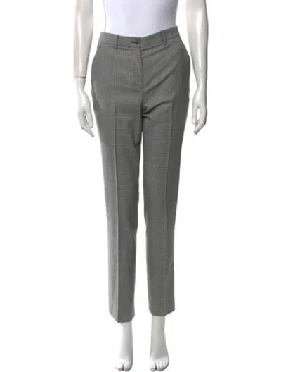 Pre-owned Michael Kors Virgin Wool Straight Leg Pants In Gray