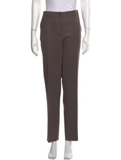 Pre-owned Michael Kors Virgin Wool Straight Leg Pants In Gray
