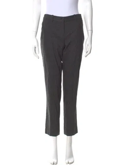 Pre-owned Michael Kors Virgin Wool Straight Leg Pants In Gray