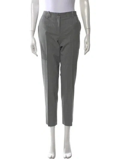 Pre-owned Michael Kors Virgin Wool Straight Leg Pants In Gray