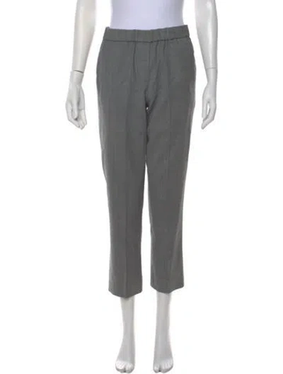 Pre-owned Michael Kors Virgin Wool Straight Leg Pants In Gray
