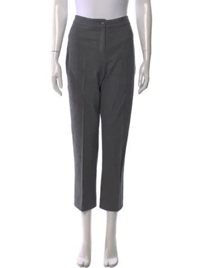 Pre-owned Michael Kors Virgin Wool Straight Leg Pants In Gray