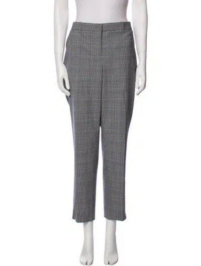 Pre-owned Michael Kors Virgin Wool Straight Leg Pants In Gray