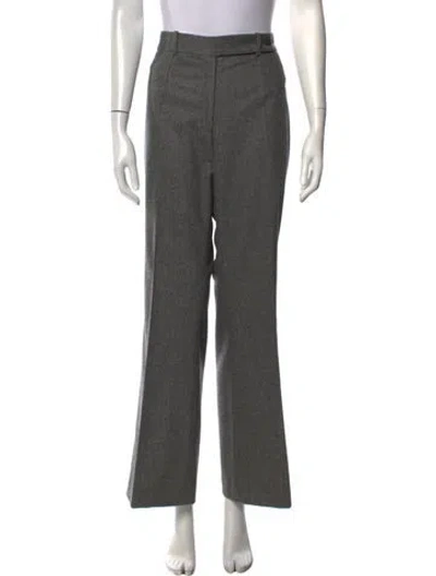 Pre-owned Michael Kors Virgin Wool Straight Leg Pants In Gray