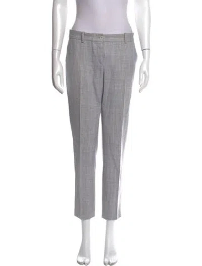 Pre-owned Michael Kors Virgin Wool Straight Leg Pants In Gray