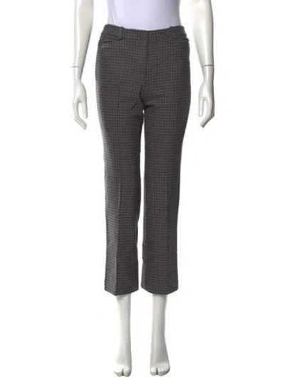Pre-owned Michael Kors Virgin Wool Straight Leg Pants In Gray