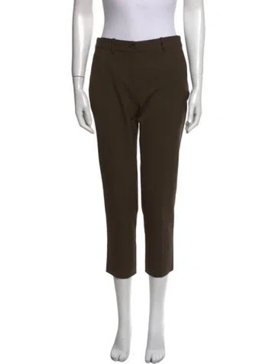 Pre-owned Michael Kors Virgin Wool Straight Leg Pants In Green