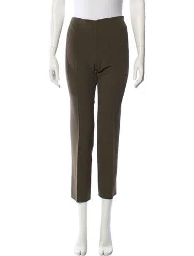 Pre-owned Michael Kors Virgin Wool Straight Leg Pants In Green