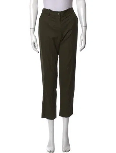 Pre-owned Michael Kors Virgin Wool Straight Leg Pants In Green