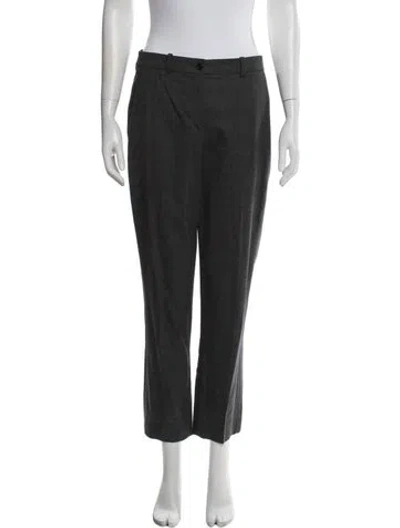 Pre-owned Michael Kors Virgin Wool Straight Leg Pants In Grey