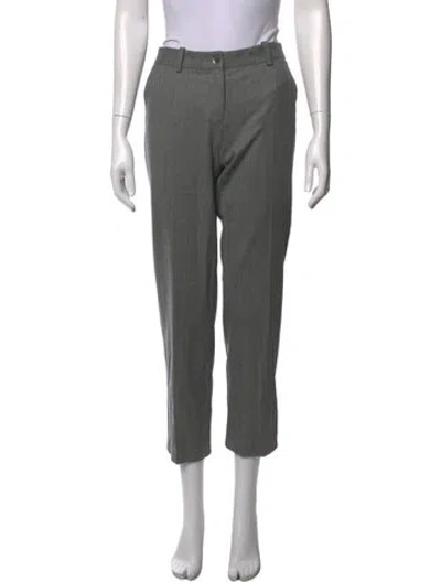Pre-owned Michael Kors Virgin Wool Straight Leg Pants In Grey