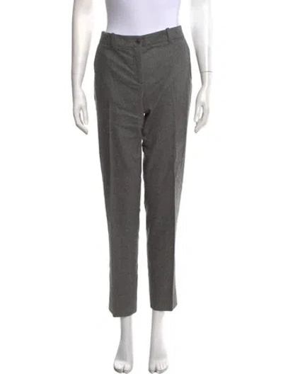 Pre-owned Michael Kors Virgin Wool Straight Leg Pants In Grey