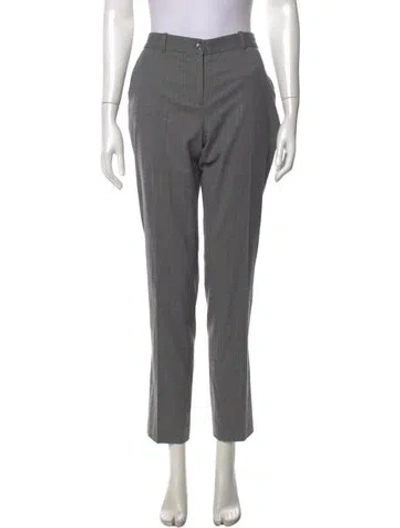 Pre-owned Michael Kors Virgin Wool Straight Leg Pants In Grey