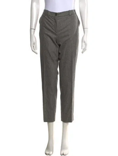 Pre-owned Michael Kors Virgin Wool Straight Leg Pants In Grey