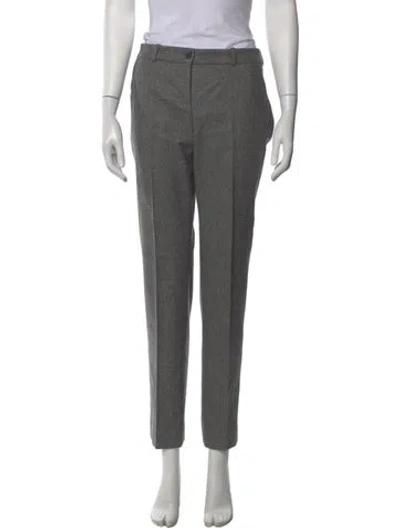 Pre-owned Michael Kors Virgin Wool Straight Leg Pants In Grey