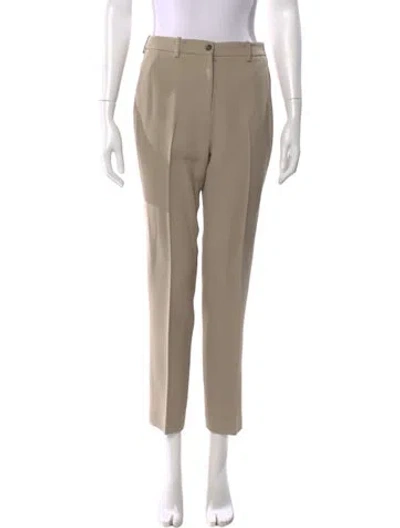 Pre-owned Michael Kors Virgin Wool Straight Leg Pants In Neutral