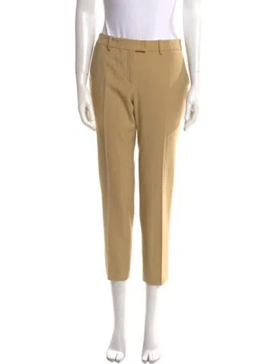 Pre-owned Michael Kors Virgin Wool Straight Leg Pants In Neutral