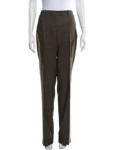 Pre-owned Michael Kors Virgin Wool Straight Leg Pants In Neutral