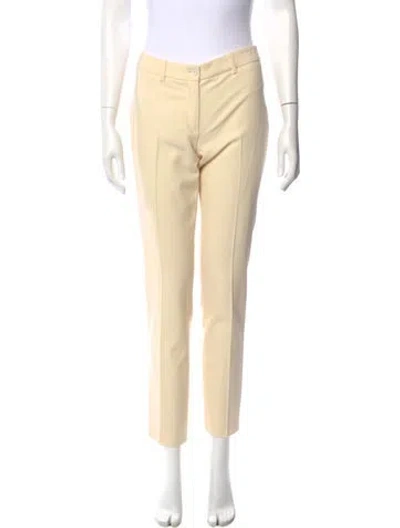 Pre-owned Michael Kors Virgin Wool Straight Leg Pants In Neutral