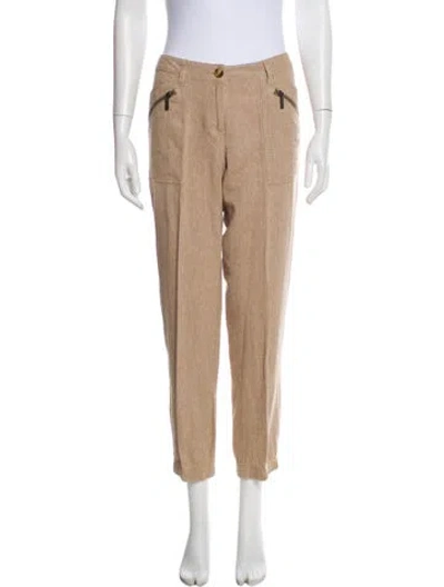 Pre-owned Michael Kors Virgin Wool Straight Leg Pants In Neutral